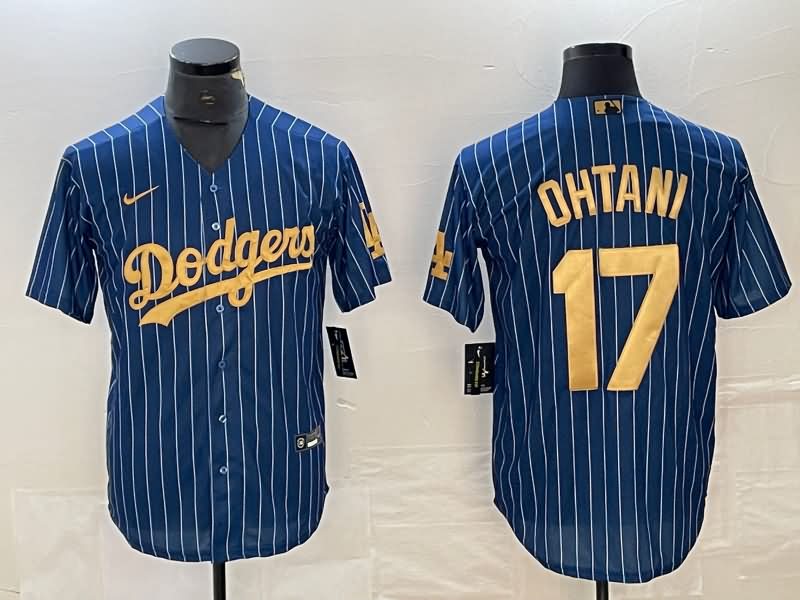 Los Angeles Dodgers Dark Blue Gold Retro MLB Jersey