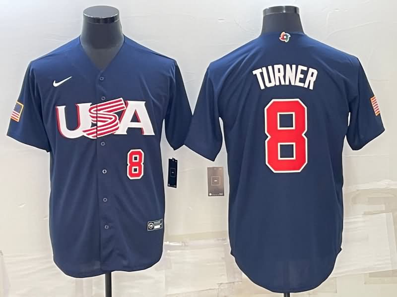 USA Dark Blue Baseball Jersey