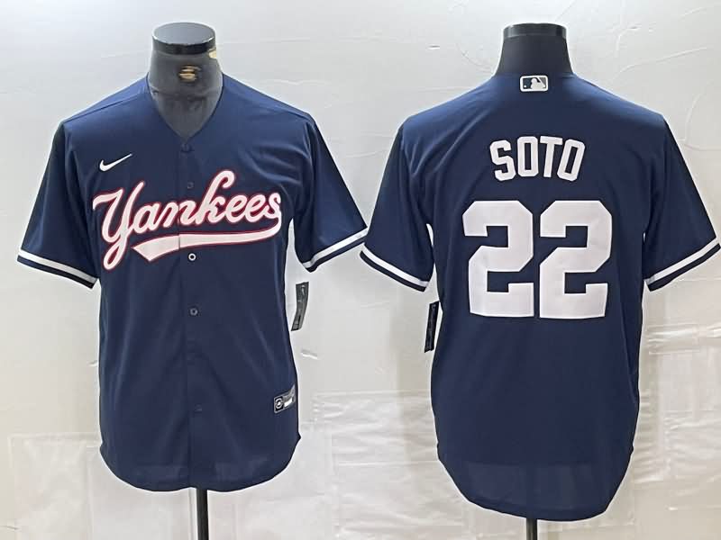 New York Yankees Dark Blue MLB Jersey 04