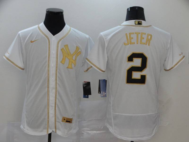 New York Yankees White Gold Elite MLB Jersey