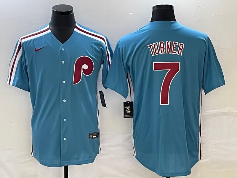 Philadelphia Phillies Light Blue Retro MLB Jersey