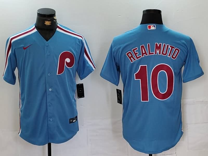 Philadelphia Phillies Light Blue Retro MLB Jersey