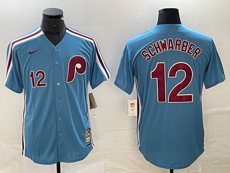 Philadelphia Phillies Light Blue Retro MLB Jersey