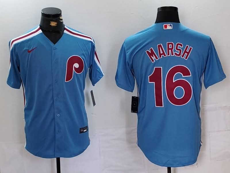 Philadelphia Phillies Light Blue Retro MLB Jersey