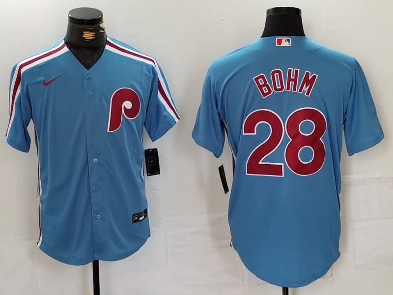 Philadelphia Phillies Light Blue Retro MLB Jersey