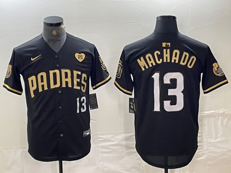 San Diego Padres Black Gold MLB Jersey 02