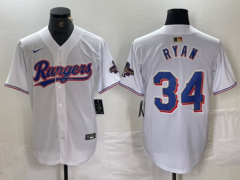 Texas Rangers White MLB Jersey 02