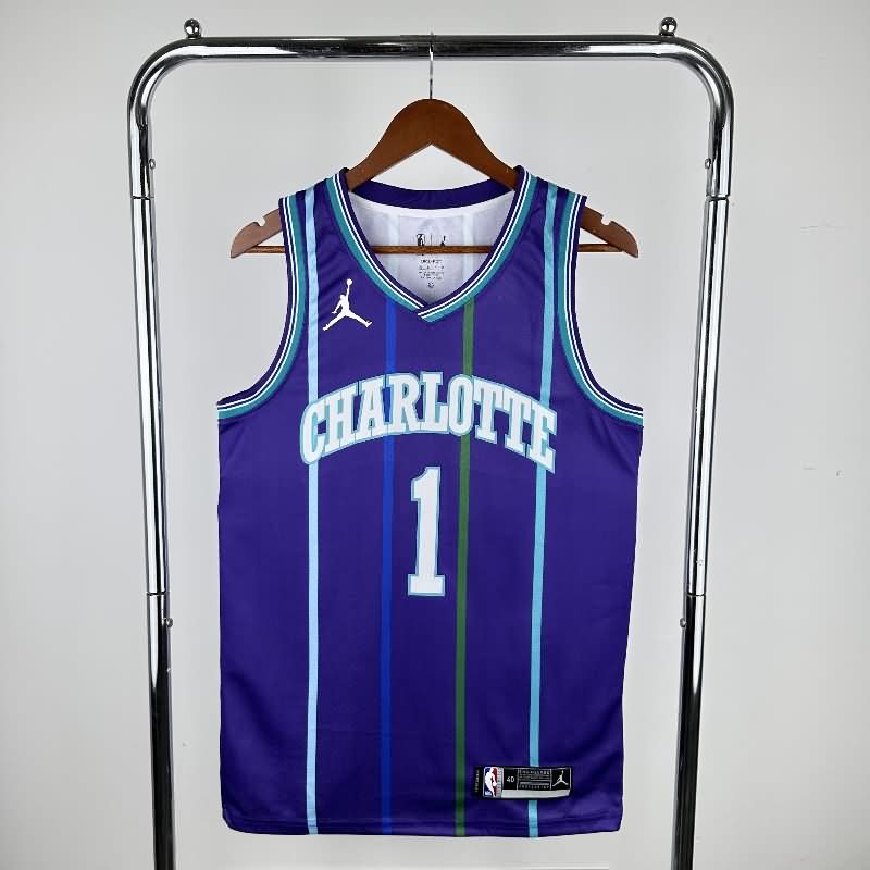 Charlotte Hornets 19/20 Purple AJ Basketball Jersey (Hot Press)