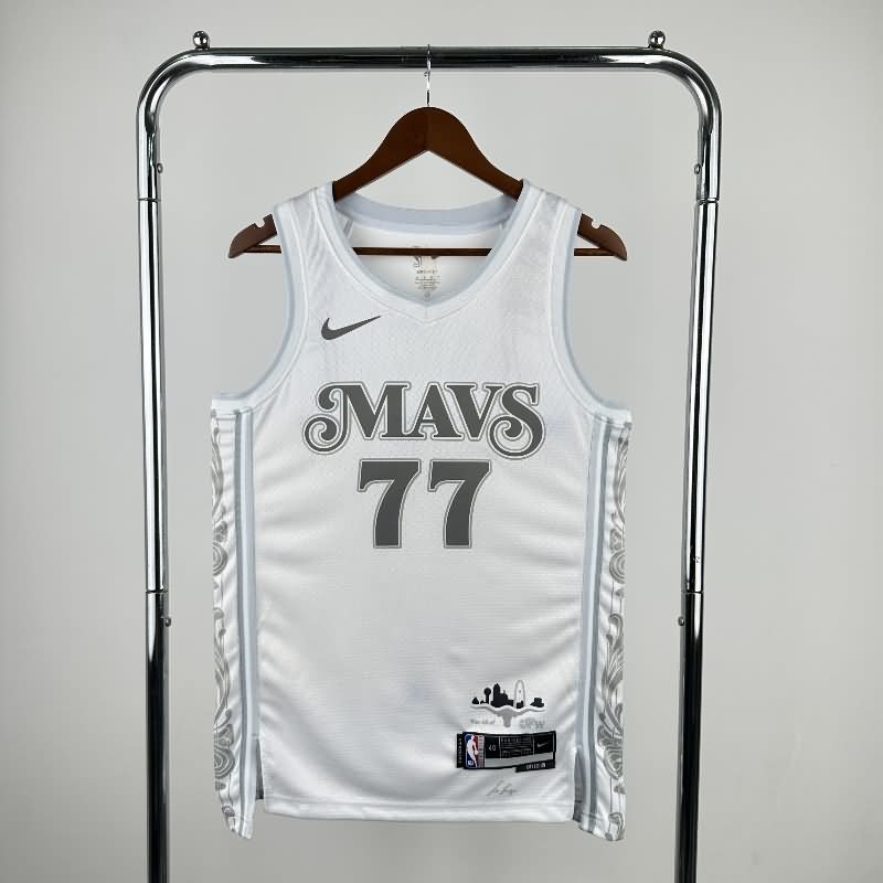 Dallas Mavericks 24/25 White City Basketball Jersey (Hot Press)