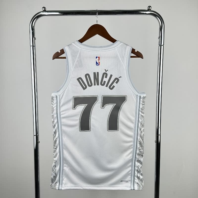 Dallas Mavericks 24/25 White City Basketball Jersey (Hot Press)