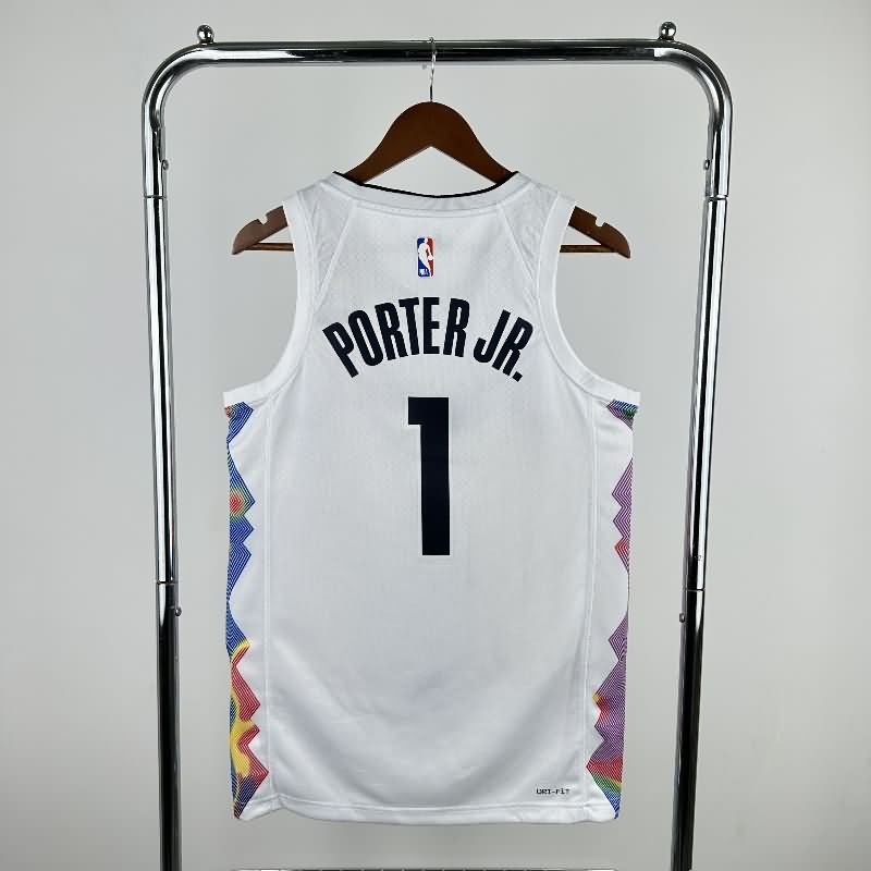 Denver Nuggets 24/25 White City Basketball Jersey (Hot Press)