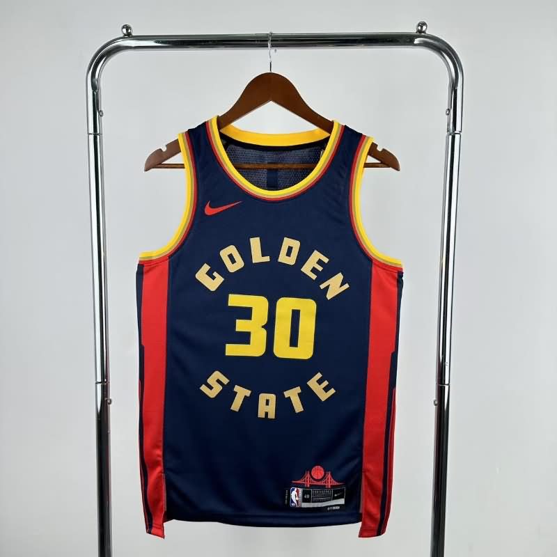 Golden State Warriors 24/25 Dark Blue City Basketball Jersey (Hot Press)