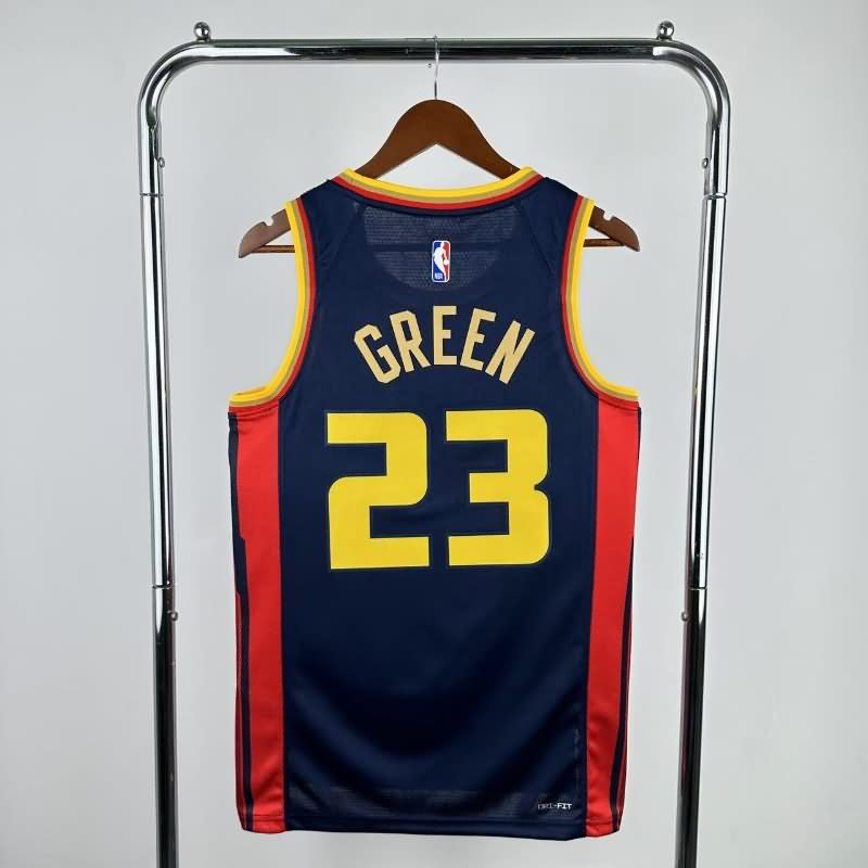 Golden State Warriors 24/25 Dark Blue City Basketball Jersey (Hot Press)