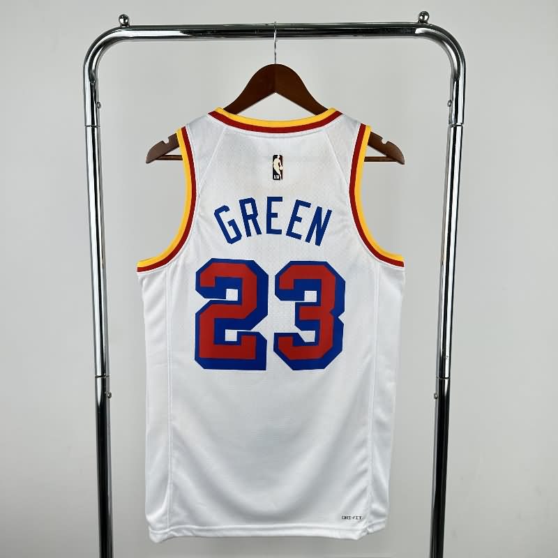 Golden State Warriors 24/25 White Classics Basketball Jersey (Hot Press)