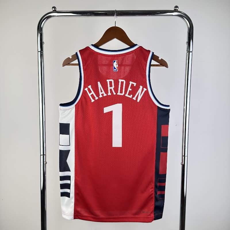 Los Angeles Clippers 24/25 Red AJ Basketball Jersey (Hot Press)