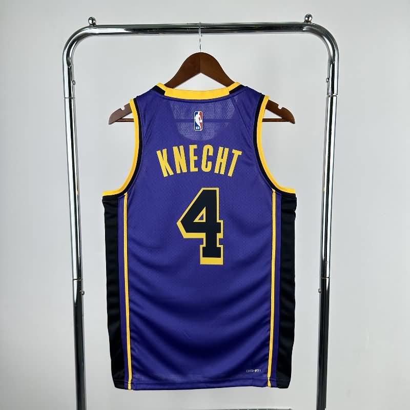 Los Angeles Lakers 22/23 Purple AJ Basketball Jersey (Hot Press)