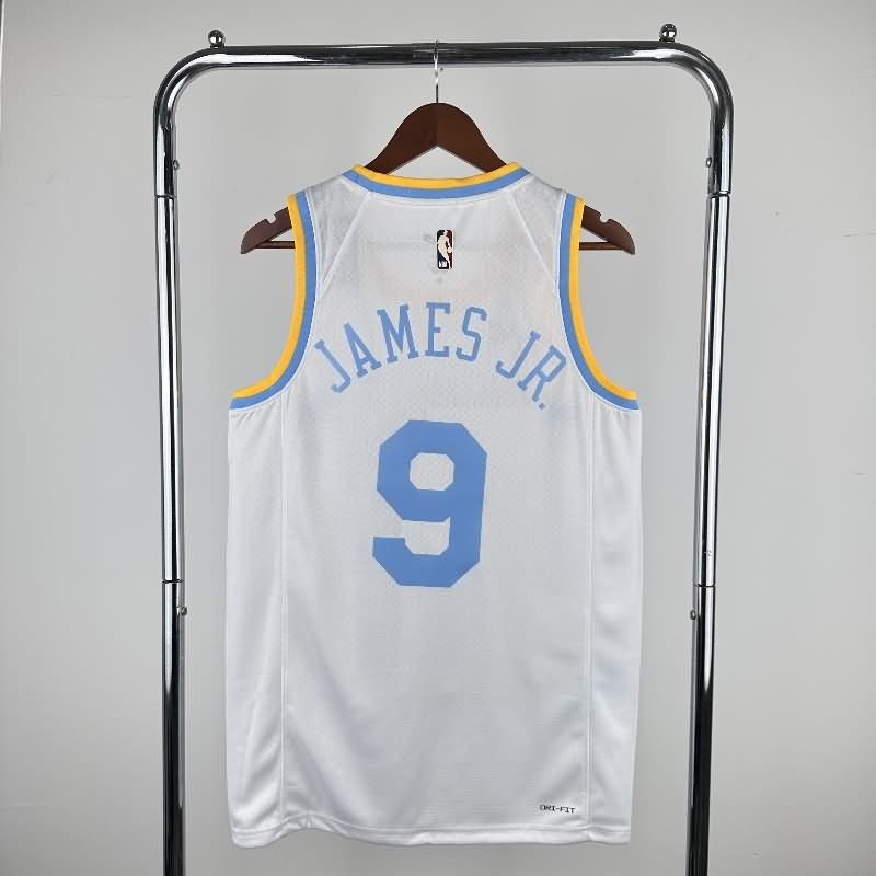 Los Angeles Lakers White Classics Basketball Jersey 02 (Hot Press)