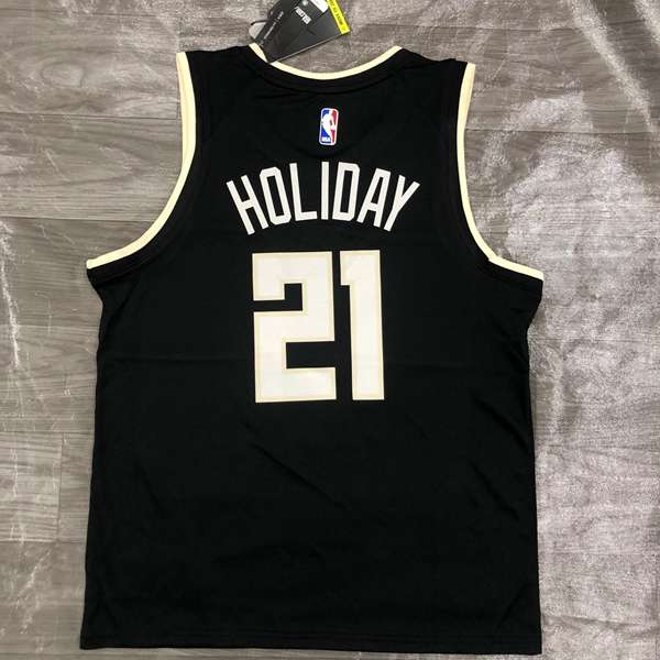 Milwaukee Bucks 20/21 Black AJ Basketball Jersey (Hot Press)