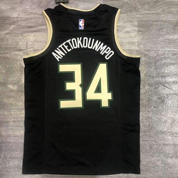 Milwaukee Bucks 20/21 Black AJ Basketball Jersey (Hot Press)