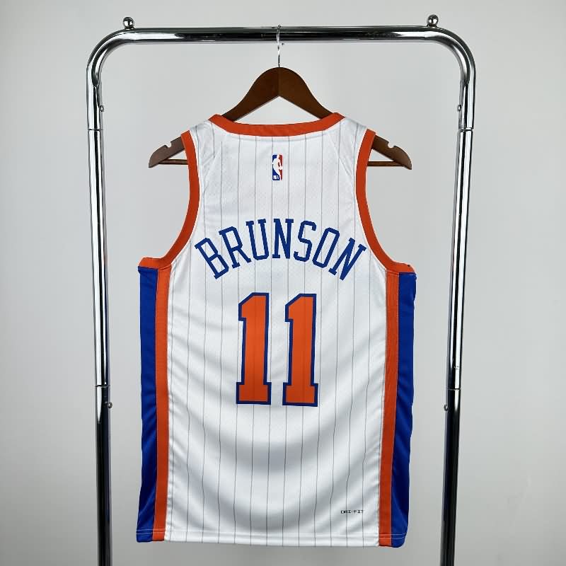 New York Knicks 24/25 White City Basketball Jersey (Hot Press)