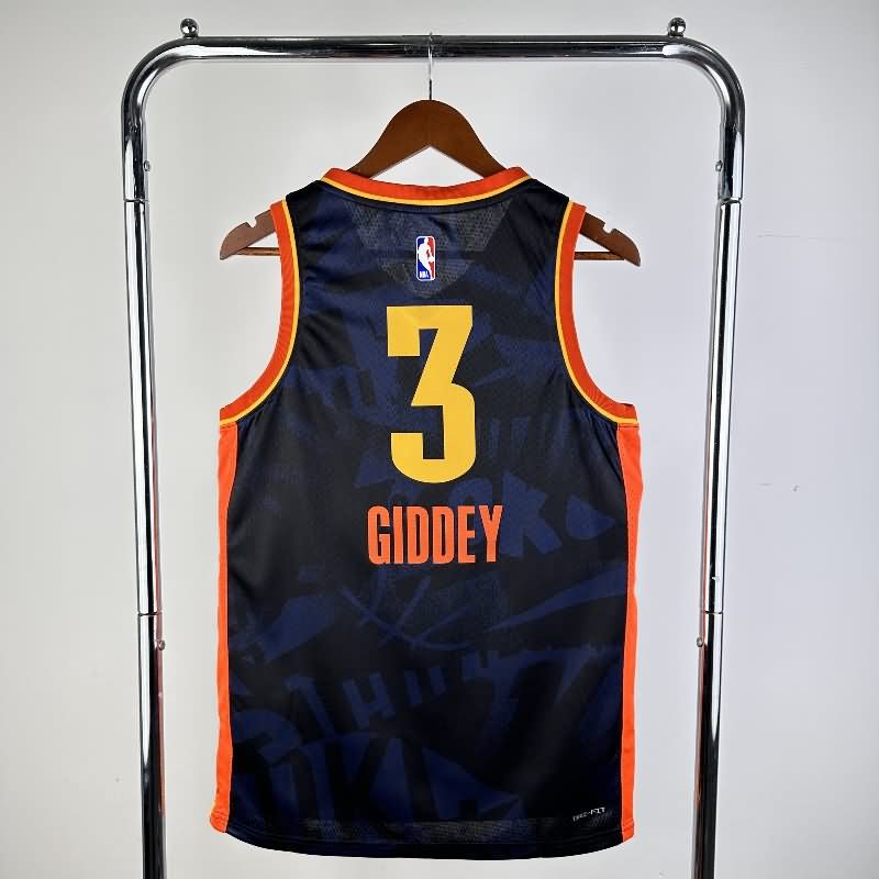 Oklahoma City Thunder 23/24 Black City Basketball Jersey (Hot Press)