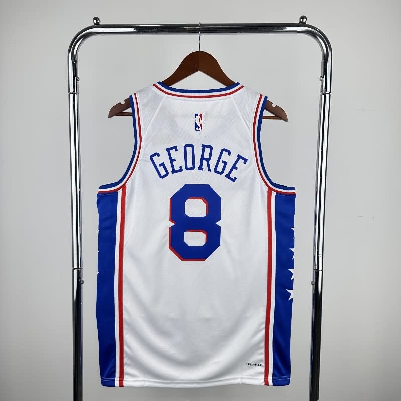 Philadelphia 76ers 22/23 White Basketball Jersey (Hot Press)