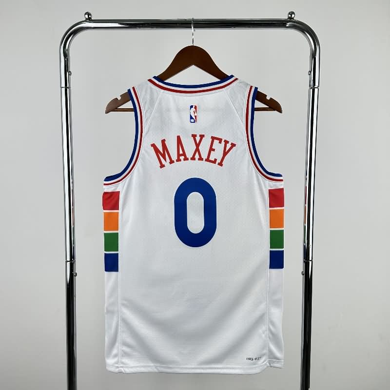 Philadelphia 76ers 24/25 White City Basketball Jersey (Hot Press)