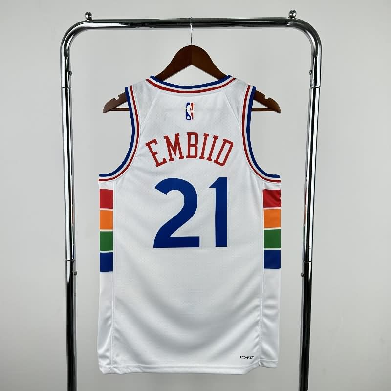 Philadelphia 76ers 24/25 White City Basketball Jersey (Hot Press)