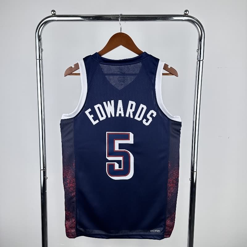 USA 2024 Dark Blue Basketball Jersey (Hot Press)