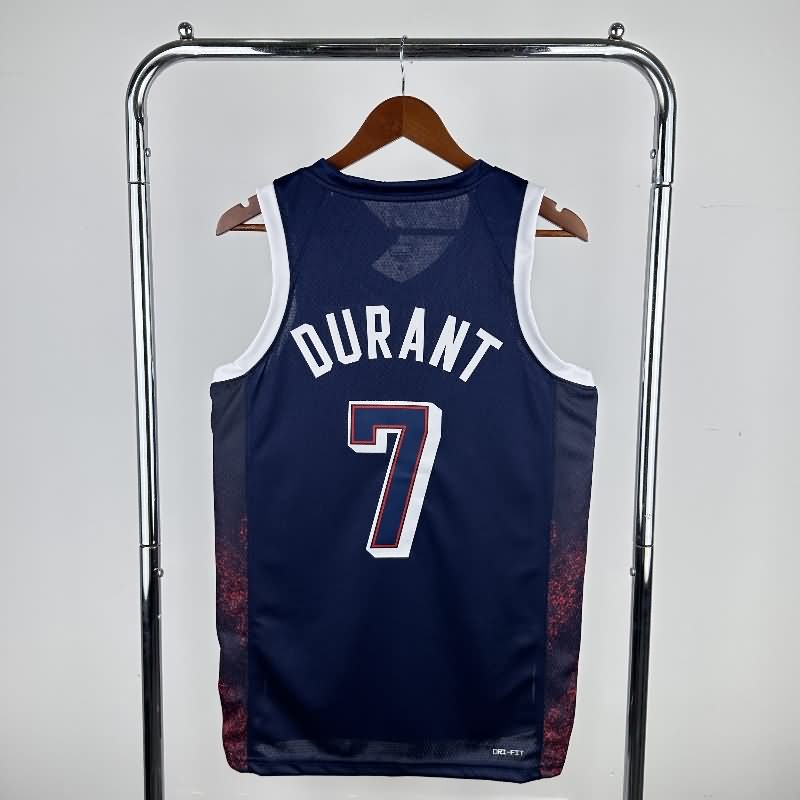 USA 2024 Dark Blue Basketball Jersey (Hot Press)