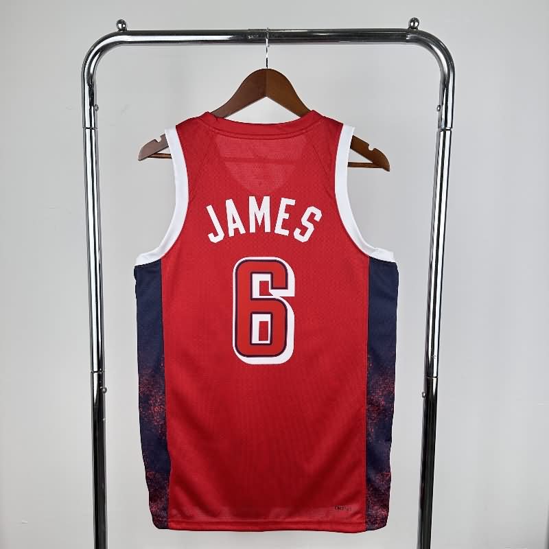 USA 2024 Red Basketball Jersey (Hot Press)