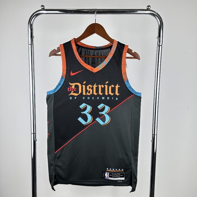 Washington Wizards 23/24 Black City Basketball Jersey (Hot Press)