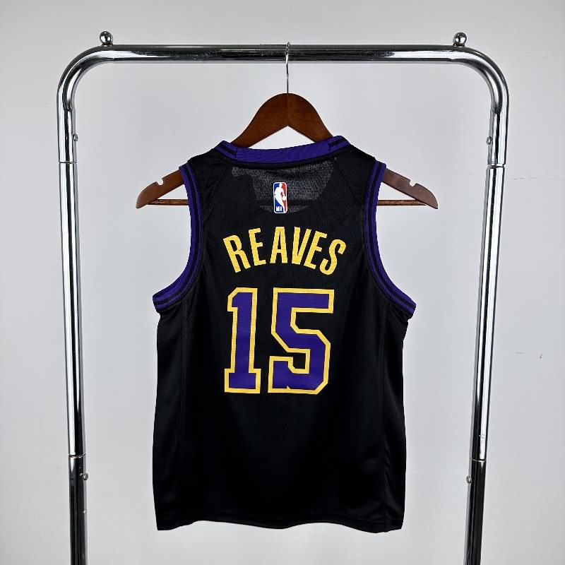 Los Angeles Lakers 23/24 Black City Youth NBA Jersey (Hot Press)