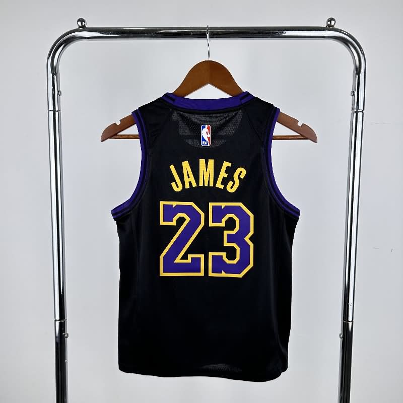 Los Angeles Lakers 23/24 Black City Youth NBA Jersey (Hot Press)