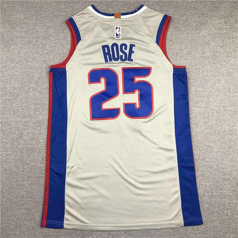 Detroit Pistons 20/21 Grey #25 ROSE Basketball Jersey (Stitched)