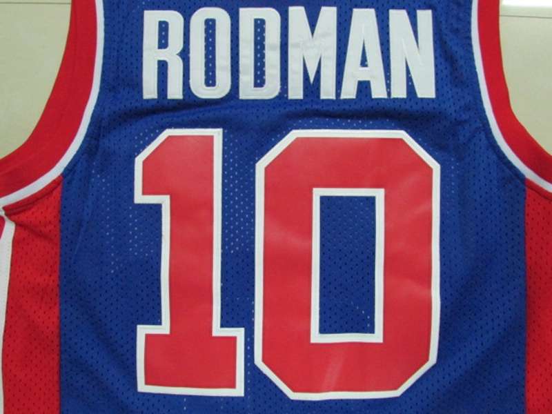 Detroit Pistons Blue #10 RODMAN Classics Basketball Jersey (Stitched)