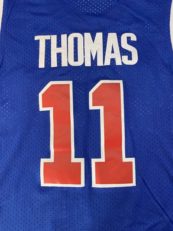 Detroit Pistons Blue #11 THOMAS Classics Basketball Jersey (Stitched)