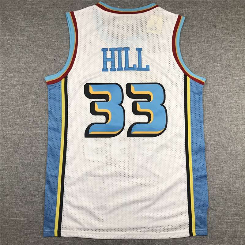 Detroit Pistons White #33 HILL Classics Basketball Jersey (Stitched)