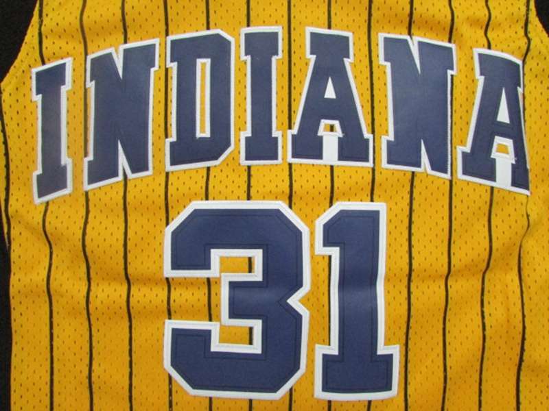 Indiana Pacers Yellow #31 MILLER Classics Basketball Jersey (Stitched)