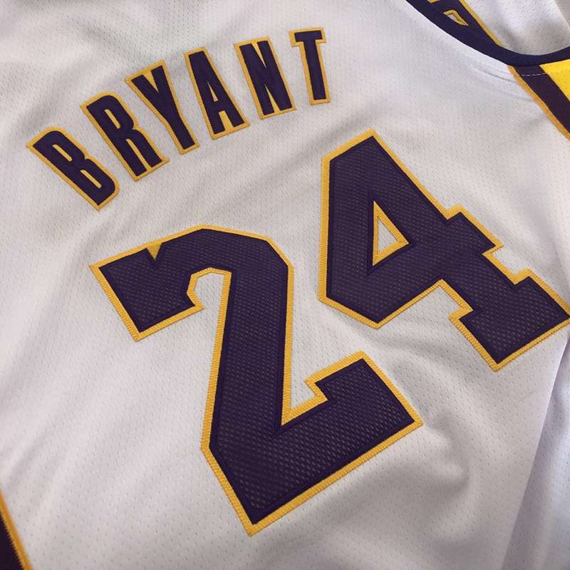 Los Angeles Lakers 2009/10 White #24 BRYANT Finals Classics Basketball Jersey (Closely Stitched)