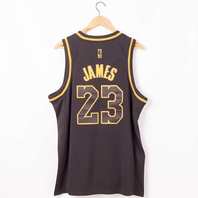 Los Angeles Lakers 2020 Black Gold #23 JAMES Basketball Jersey (Stitched)