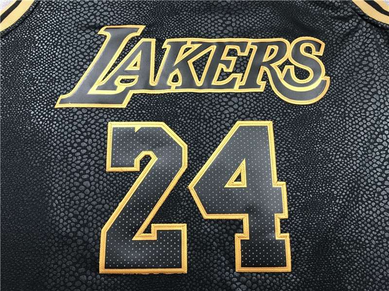 Los Angeles Lakers 2020 Black Gold #24 BRYANT Basketball Jersey 02 (Stitched)