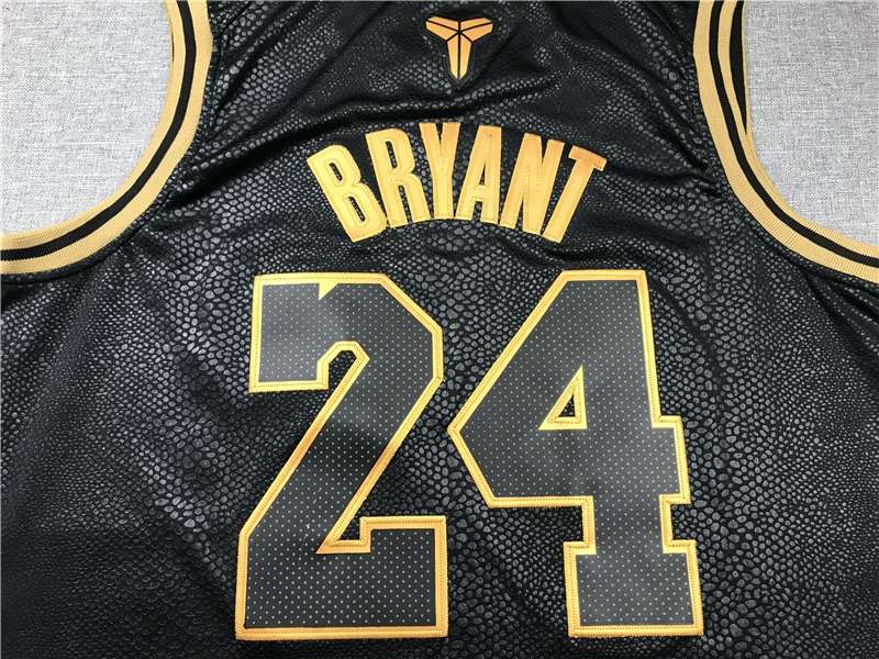 Los Angeles Lakers 2020 Black Gold #24 BRYANT Basketball Jersey 02 (Stitched)