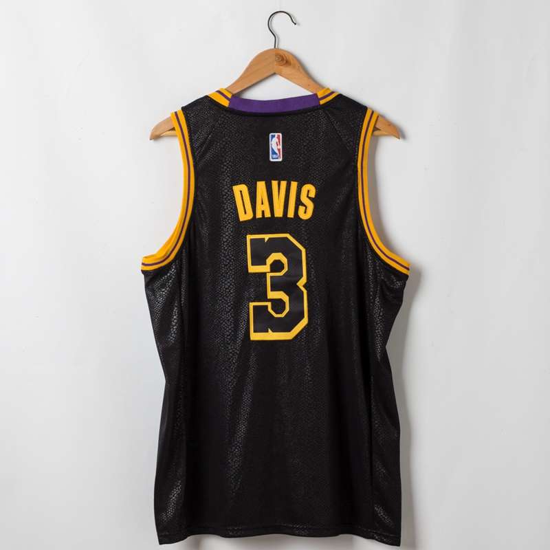 Los Angeles Lakers 2020 Black #3 DAVIS City Basketball Jersey (Stitched)