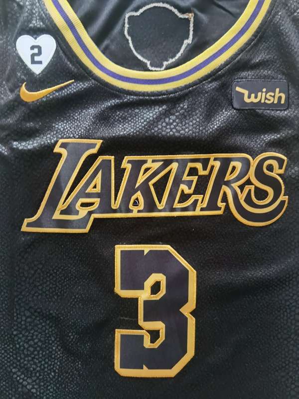 Los Angeles Lakers 2020 Black #3 DAVIS Finals City Basketball Jersey (Stitched)