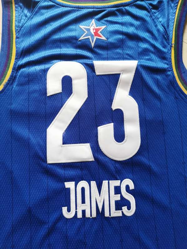 Los Angeles Lakers 2020 Blue #23 JAMES ALL-STAR Basketball Jersey (Stitched)