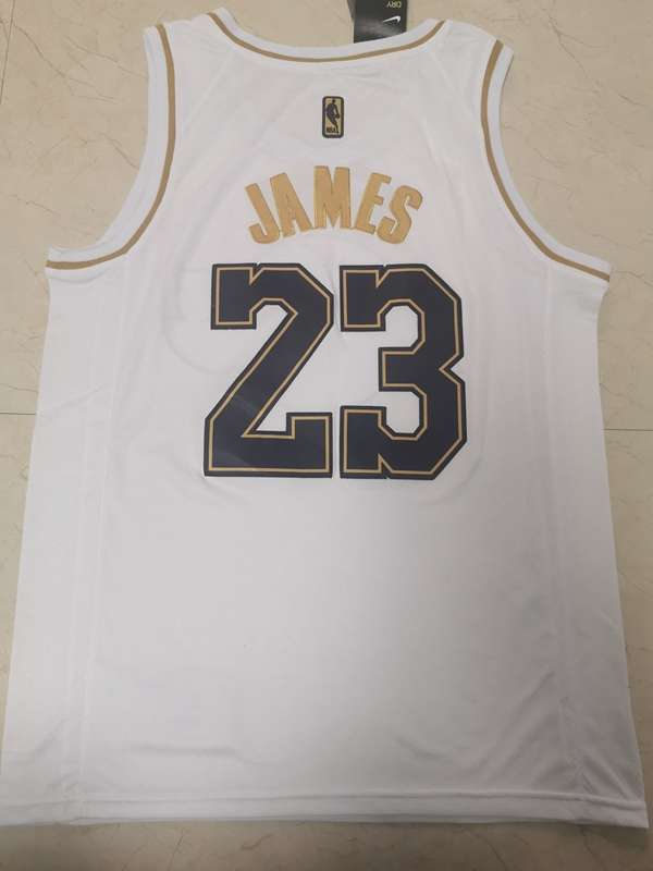 Los Angeles Lakers 2020 White Gold #23 JAMES Basketball Jersey (Stitched)