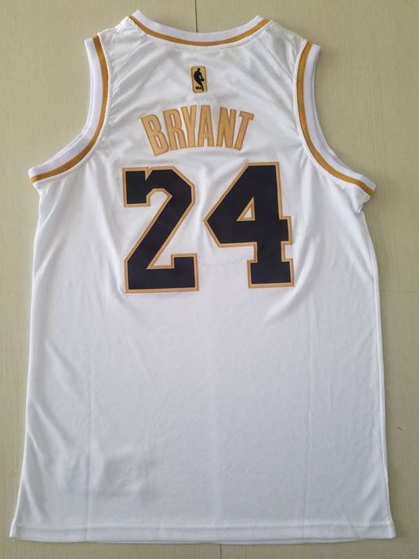 Los Angeles Lakers 2020 White Gold #24 BRYANT Basketball Jersey (Stitched)