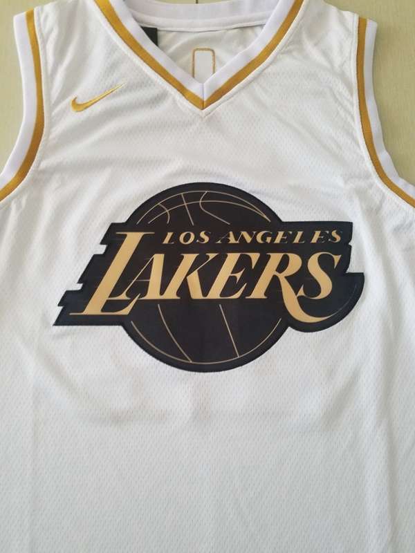 Los Angeles Lakers 2020 White Gold #24 BRYANT Basketball Jersey (Stitched)