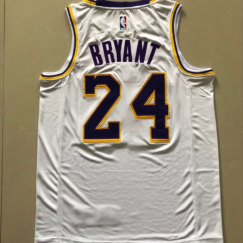 Los Angeles Lakers White #24 BRYANT Basketball Jersey 02 (Closely Stitched)